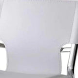 Set of Two 25" White and Silver Faux Leather and Metal Low Back Counter Height Bar Chairs - Homeroots - Flyclothing LLC
