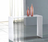 47" White Glass Frame Console Table - HomeRoots - Flyclothing LLC