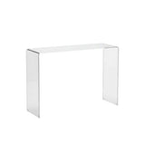 47" White Glass Frame Console Table - HomeRoots - Flyclothing LLC