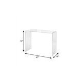 47" White Glass Frame Console Table - HomeRoots - Flyclothing LLC