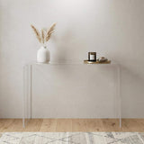 47" White Glass Frame Console Table - HomeRoots - Flyclothing LLC