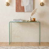 43" Clear Glass Frame Console Table - HomeRoots - Flyclothing LLC