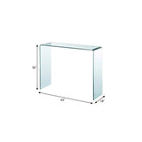 43" Clear Glass Frame Console Table - HomeRoots - Flyclothing LLC