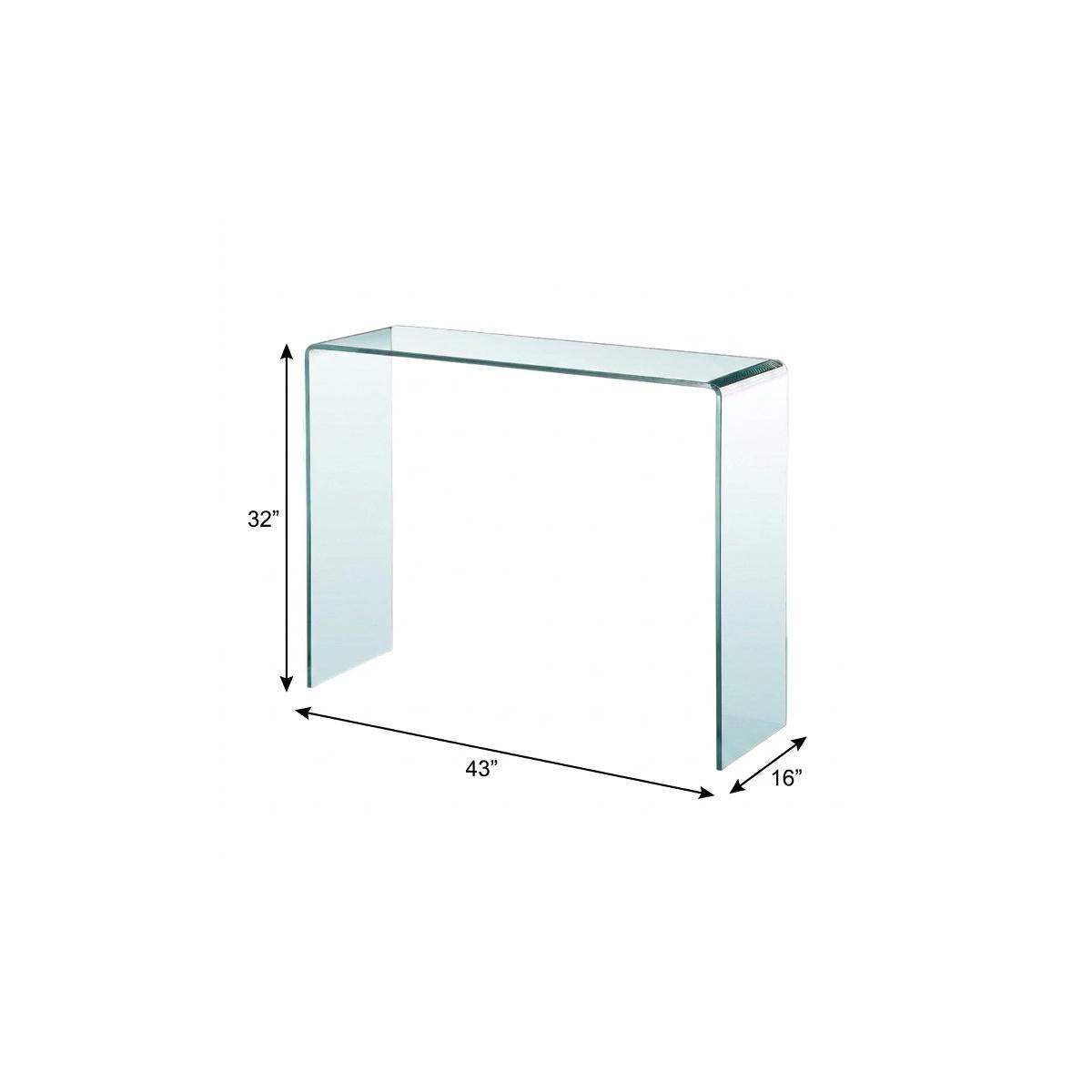 43" Clear Glass Frame Console Table - HomeRoots - Flyclothing LLC