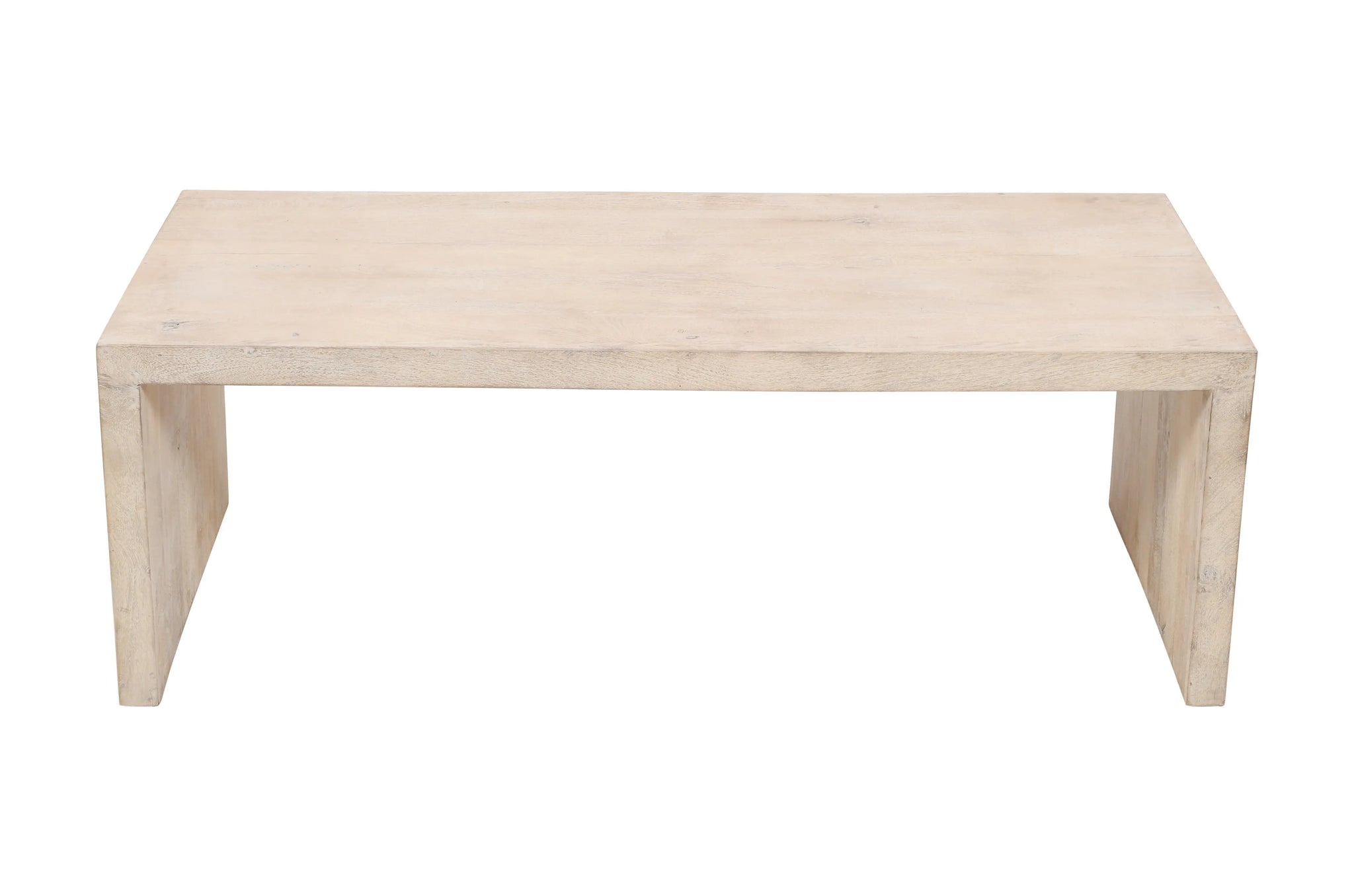 Three Piece Natural Solid Wood Distressed Sled Coffee And End Tables Set - Homeroots - Flyclothing LLC