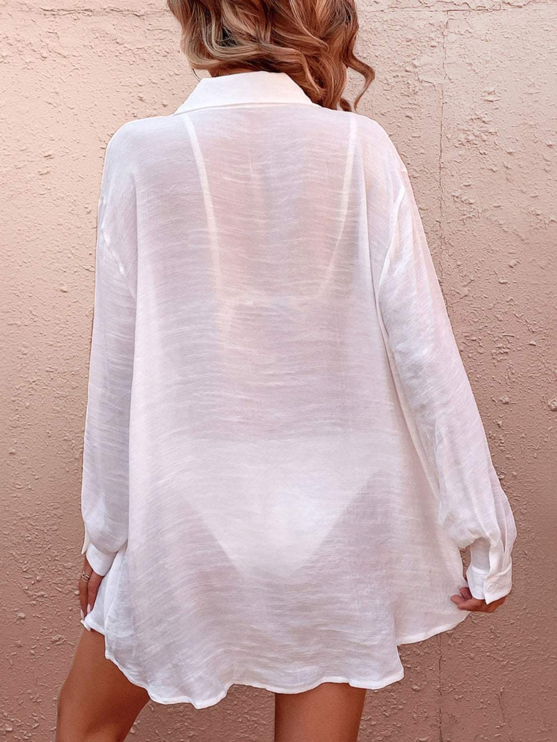 Pocketed Dropped Shoulder Cover Up - Trendsi - Flyclothing LLC