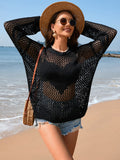 Heart Openwork Long Sleeve Cover-Up - Trendsi