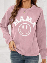 Round Neck Long Sleeve MAMA Graphic Sweatshirt - Trendsi - Flyclothing LLC