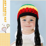 Halloween Jamaica Reggae Children Woolen Cap Handmade Knitted Rainbow Striped Festival Funny Wear - My Store - Flyclothing LLC