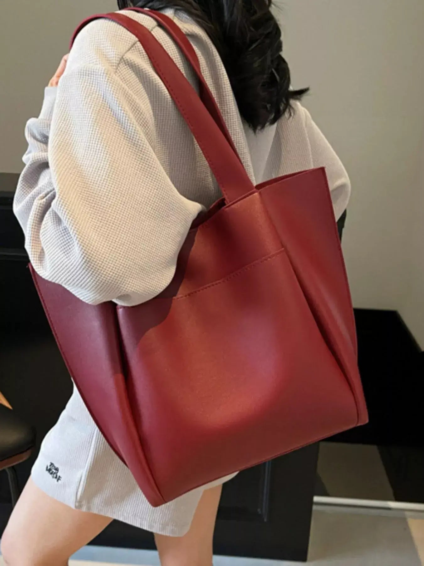PU Leather Shoulder Bag - Trendsi - Flyclothing LLC