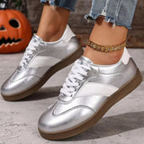 Round Toe Lace Up Sneakers - Trendsi - Flyclothing LLC