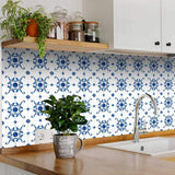 6" x 6" Blue and White Aydan Mosaic Peel and Stick Removable Tiles - HomeRoots - Flyclothing LLC