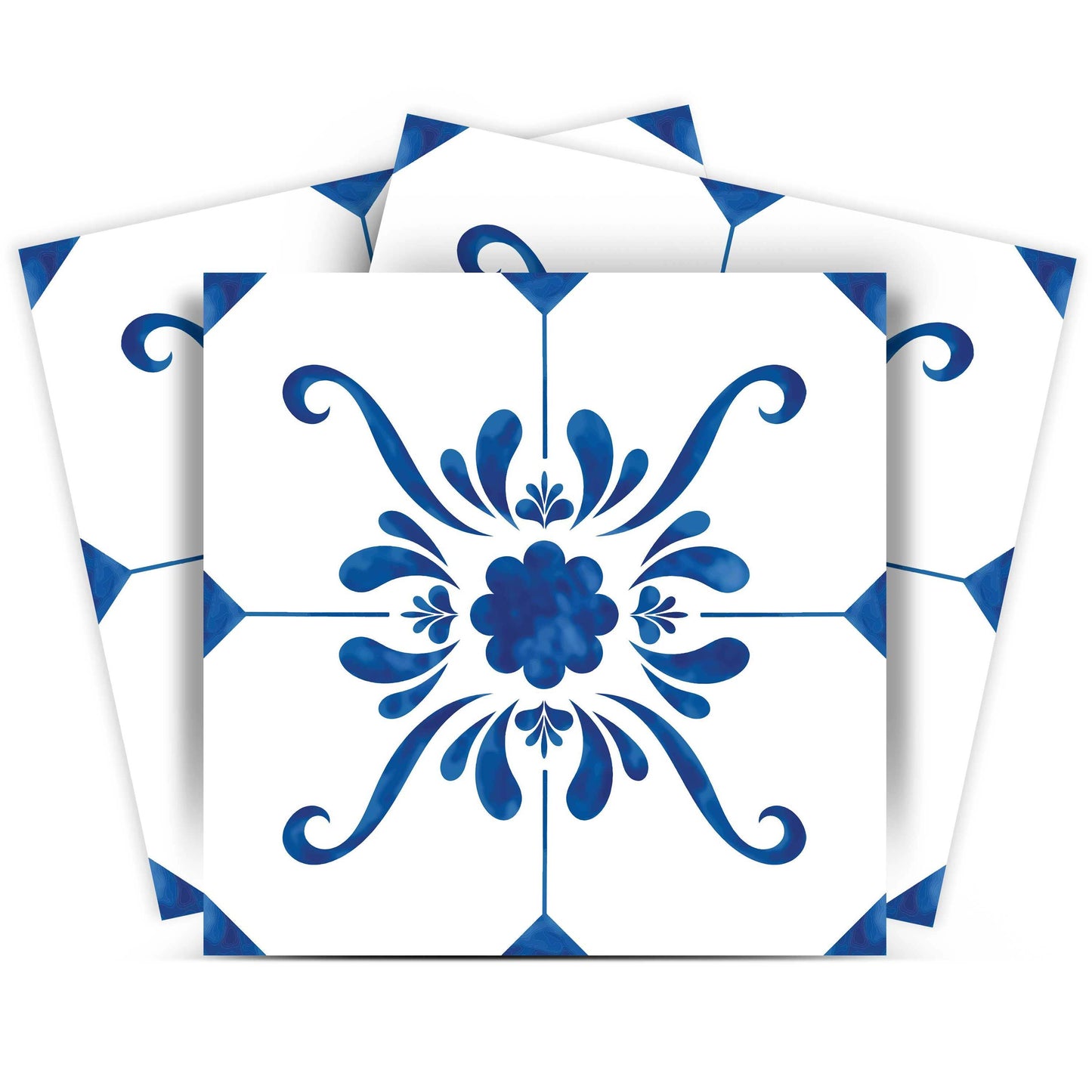 6" x 6" Blue and White Aydan Mosaic Peel and Stick Removable Tiles - HomeRoots - Flyclothing LLC