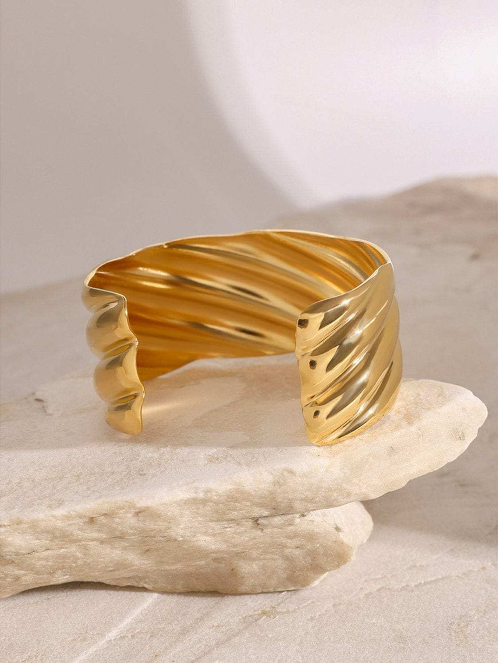 18K Gold-Plated Stainless Steel Open Ring - Trendsi - Flyclothing LLC