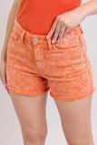 Judy Blue Peach Mid Rise Denim Shorts - Trendsi