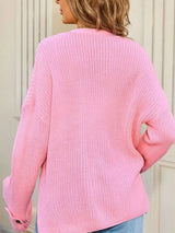 Oversized Knit Button-Down Cardigan - Trendsi - Flyclothing LLC