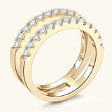 925 Sterling Silver Moissanite Double Layered Ring - Trendsi - Flyclothing LLC