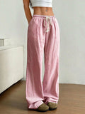Drawstring Striped Wide Leg Pants - Trendsi - Flyclothing LLC