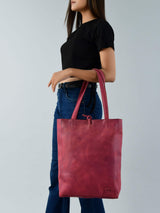 Maroon Leather Tote Bag - Classy Leather Bags - Flyclothing LLC