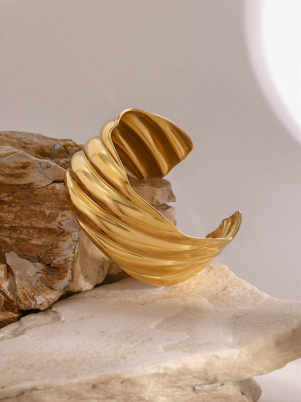 18K Gold-Plated Stainless Steel Open Ring - Trendsi - Flyclothing LLC