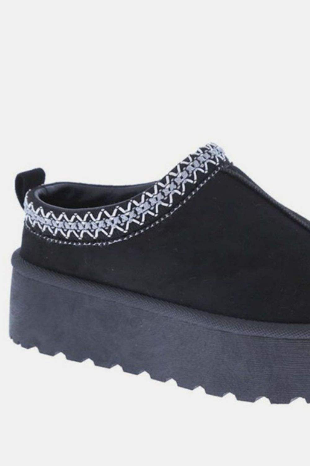 Weeboo Platform Embroidered Trim Slip-On Boots - Trendsi - Flyclothing LLC