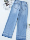 High Waist Wide Leg Washed Jeans - Trendsi - Flyclothing LLC