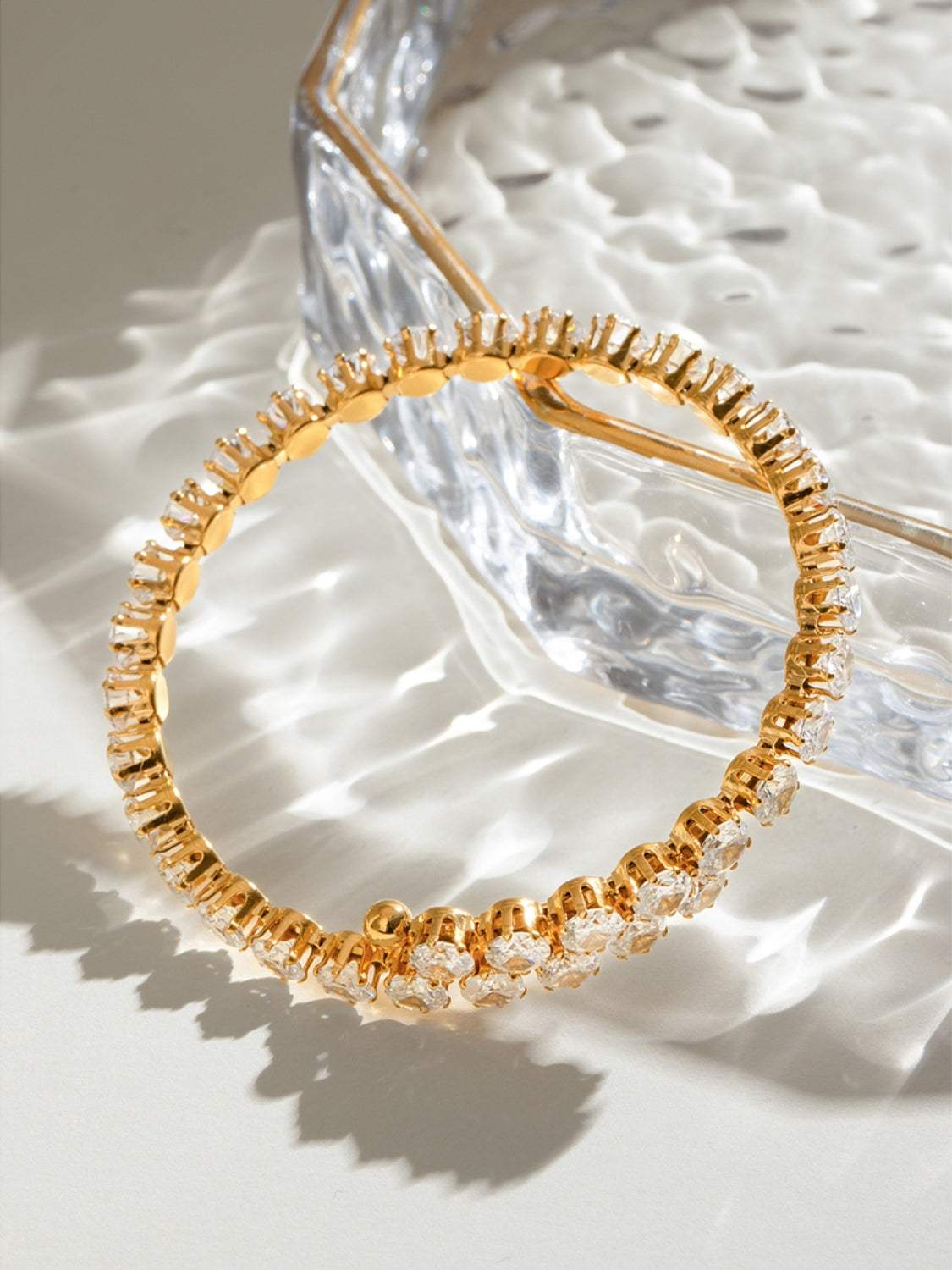 Stainless Steel Inlaid Zircon Bracelet - Trendsi - Flyclothing LLC