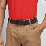 Prestige Brown Leather Belt - Classy Leather Bags - Flyclothing LLC