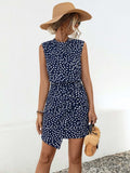 Twisted Printed Sleeveless Mini Dress - Trendsi - Flyclothing LLC