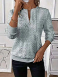 Quarter-Zip Long Sleeve Sweatshirt - Trendsi - Flyclothing LLC