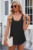 Eyelet Scoop Neck Wide Strap Tank - Trendsi - Flyclothing LLC