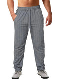 Men's Plus Size Striped Drawstring Pants - Trendsi