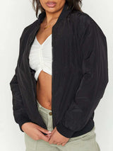 Zip Up Baseball Collar Jacket with Pockets - Trendsi - Flyclothing LLC