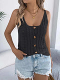 Cable-Knit Button Down V-Neck Sweater Vest - Trendsi - Flyclothing LLC