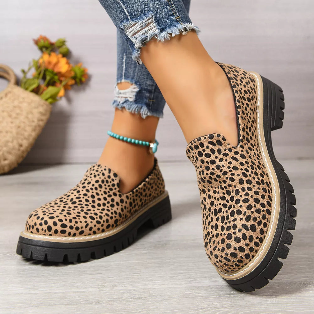 Leopard Print Chunky Loafers - Trendsi - Flyclothing LLC