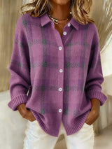 Plaid Button-Up Cardigan - Trendsi - Flyclothing LLC