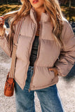Turtleneck Zip Up Long Sleeve Winter Coat - Trendsi - Flyclothing LLC