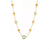 18K Gold-Plated Heart Necklace with Glass Stone - Trendsi - Flyclothing LLC