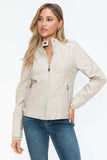 Snobbish PU Leather Biker Jacket with Side Zip Pockets - Trendsi - Flyclothing LLC