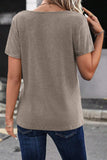 V-Neck Short Sleeve Top - Trendsi - Flyclothing LLC