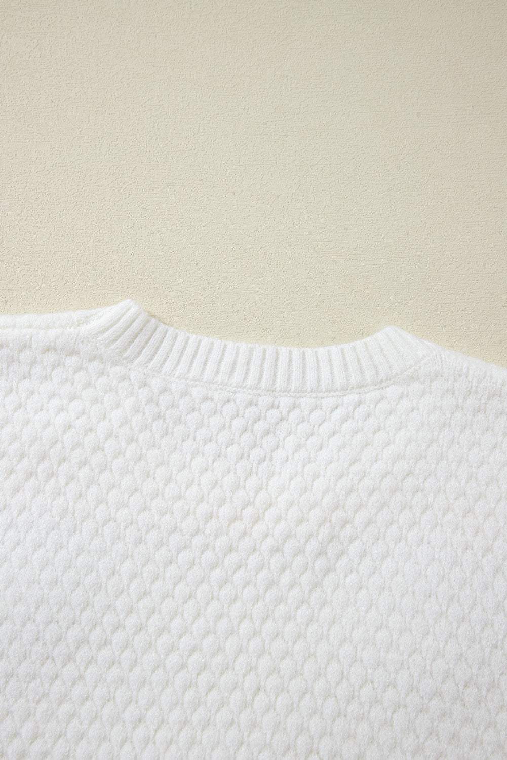 Crochet Flower Round Neck Long Sleeve Sweater - Trendsi - Flyclothing LLC