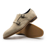 56-105-SND LEGERRA Sueded Goatskin Monkstrap, Sand - Zelli Italia - Flyclothing LLC
