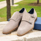 56-105-SND LEGERRA Sueded Goatskin Monkstrap, Sand - Zelli Italia - Flyclothing LLC