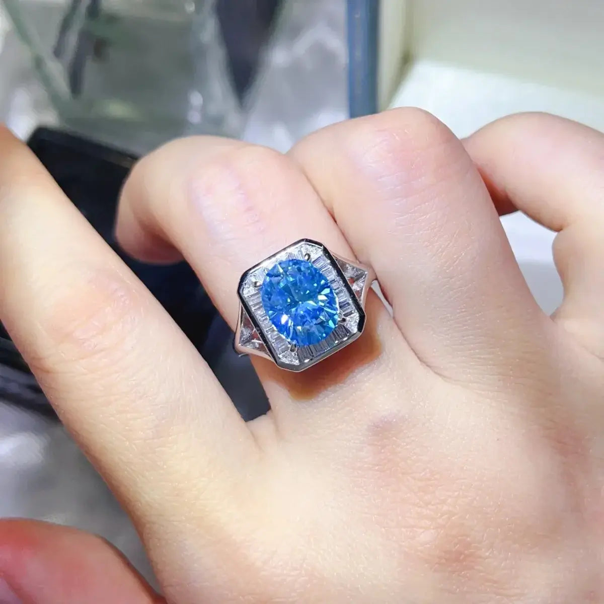3 Carat Moissanite Square Ring - Trendsi - Flyclothing LLC
