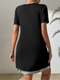 Sequin V-Neck Short Sleeve Mini Dress - Trendsi