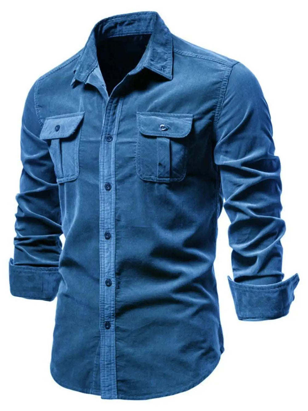 Men's Full Size Button Down Collared Neck Shirt Plus Size - Trendsi - Flyclothing LLC