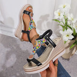 Open Toe Wedge Sandals - Trendsi - Flyclothing LLC