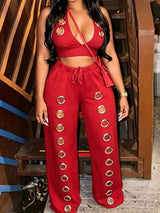 Eyelet Crop Top and Wide-Leg Pants Set - Trendsi - Flyclothing LLC