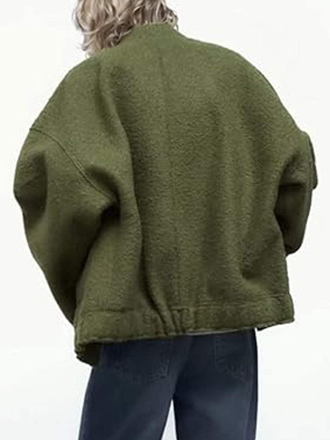 Full Size Snap Down Drop Shoulder Jacket - Trendsi - Flyclothing LLC