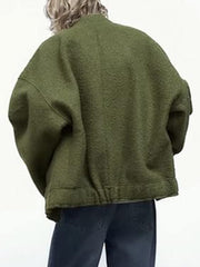 Full Size Snap Down Drop Shoulder Jacket - Trendsi